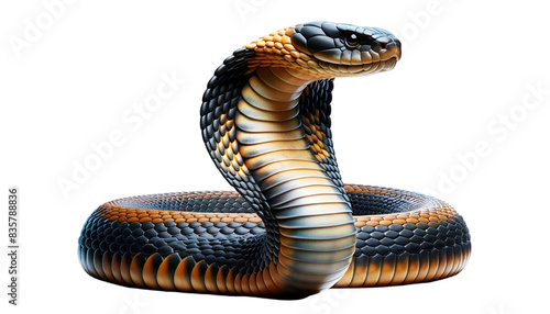 Majestic cobra snake in defensive stance