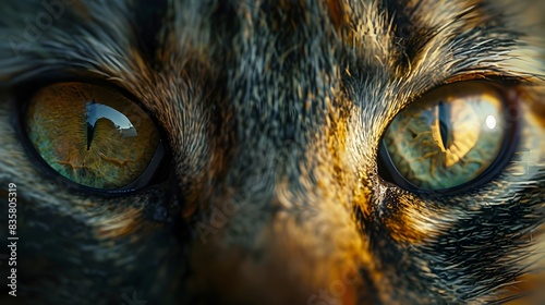 Captivating Feline Eyes Gaze Intensely with Mesmerizing Details