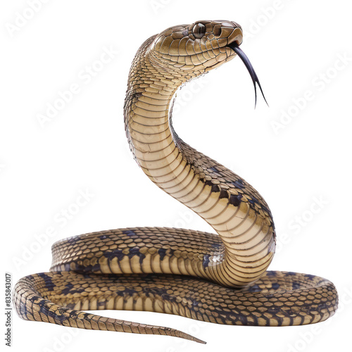 King Cobra side view full body isolate on transparency background PNG