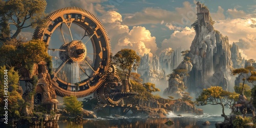 A surrealistic depiction of maintenance in a dreamlike landscape generated by AI