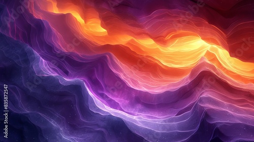 Colorful abstract wavy pattern with vibrant orange and purple hues
