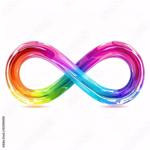 Infinity symbol with rainbow colors, representing asexual pride