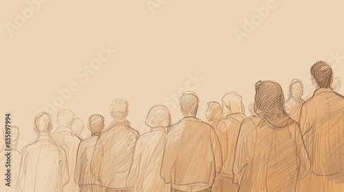 Psalms 117 Biblical Illustration: Calling nations to praise, God's love and faithfulness, universality of goodness, Beige Background, copyspace