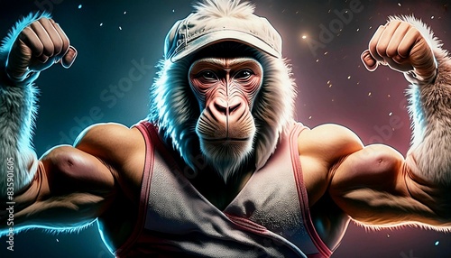 A mandril at the gym