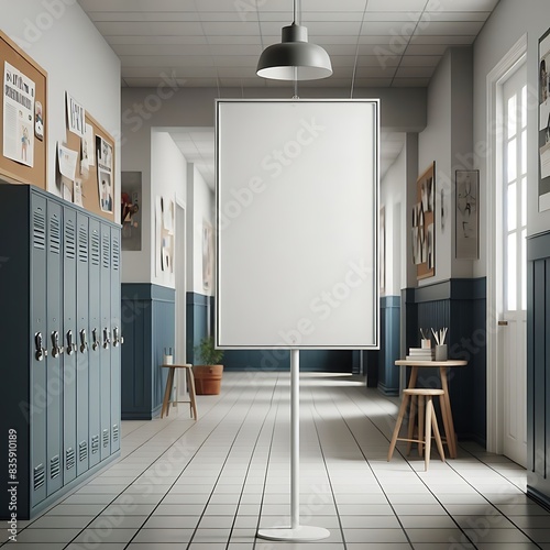 A white board in a hallway .