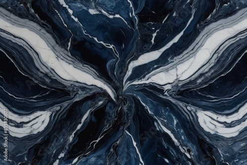 Abstract Swirling Blue And White Marble Texture Background
