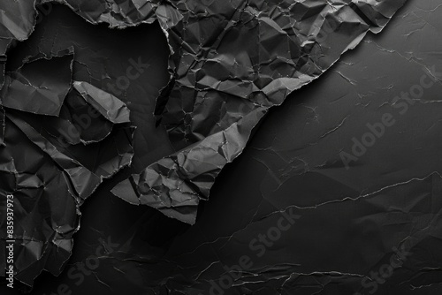 Black and white photograph of crumpled paper pieces