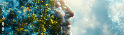 A Patient s Profile Blended with Wellness Journey Imagery Symbolizing Health and Resilience while Living with Severe Illness Ideal for Healthcare and Wellness Ads