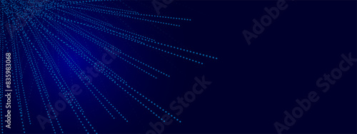 Abstract minimalistic background.Futuristic space illustration Vector modern design Universal Banner Blue interrupted lines of dots on a dark blue background