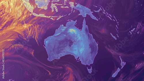 illustration of movement of the Asian-Australian Monsoon winds