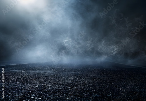 Spooky Dark Background with Smoke and Fog