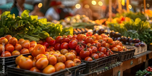 Busy farmers market in Frankfurt Germany with fresh produce and handmade goods. Concept Farmers Market, Frankfurt, Germany, Fresh Produce, Handmade Goods