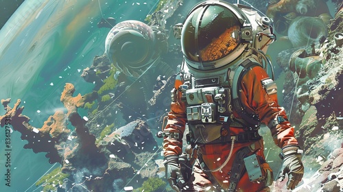 An Astronaut encountering a race of sentient mollusks