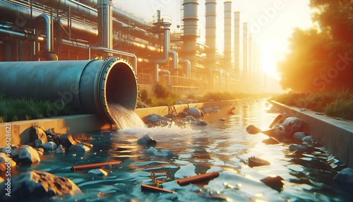 concept of industrial wastewater, sewage treatment