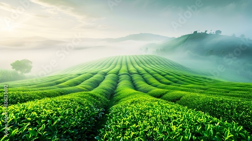a tea field rows of neatly img