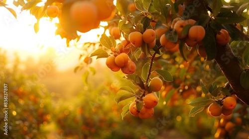 a persimmon orchard trees pic
