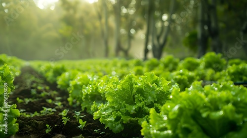 a lettuce field vibrant pic