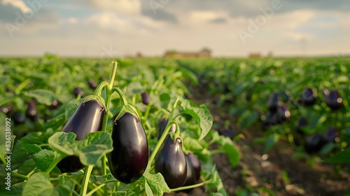 an eggplant field with dark pic