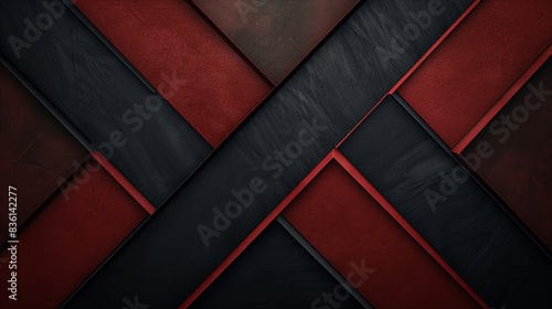 Black and red geometric pattern wall panel texture background image,黒と赤の幾何学的な模様の壁のパネルのテクスチャの背景画像,Generative AI 