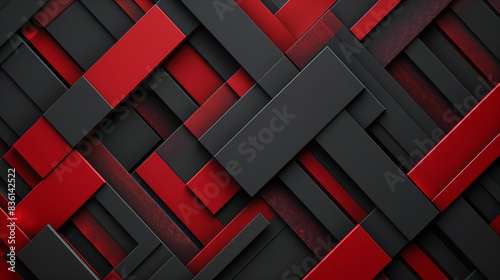 Black and red geometric pattern wall panel texture background image,黒と赤の幾何学的な模様の壁のパネルのテクスチャの背景画像,Generative AI 