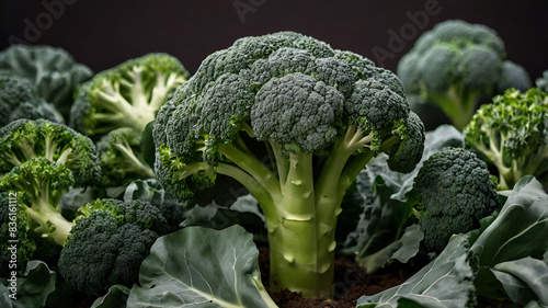 A photo of broccoli at farm.