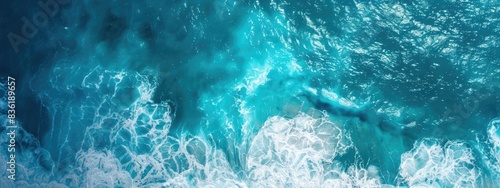 Beautiful blue water sea background with texture of deep ocean,