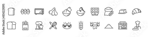 set of bakery icons, bread, bake
