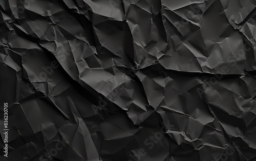 rough crumpled black paper texture