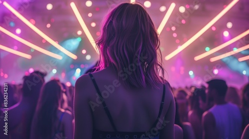 woman from behind at a festival