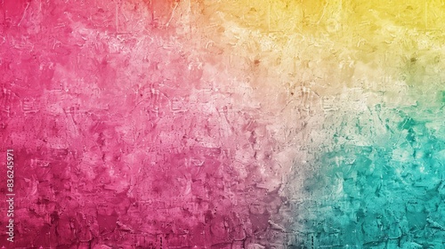 Colorful pink yellow and turquoise gradient noisy grain background texture