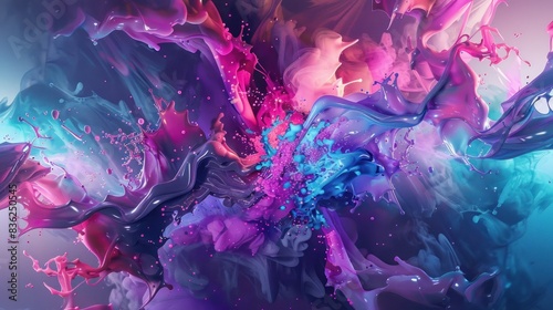 A colorful oil drops and swirl on background