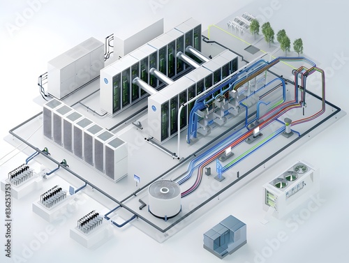 EnergyEfficient Data Center Diagram A D Rendered IT Infrastructure Blueprint