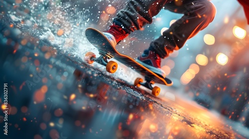 Thrilling Skateboarding Maneuvers in Dynamic Urban Environment