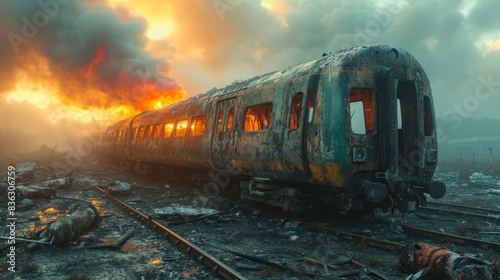 The fiery train disaster, a chilling reminder of the fragility of life and the inevitability of tragedy, a scene that etches itself into the collective memory of all who witness it.