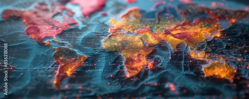 High-Tech World Map with Data Layers