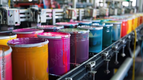 Automated color mixing system in production facility for precise paint tinting Mixing colorants according to specified instructions to achieve desired paint shade