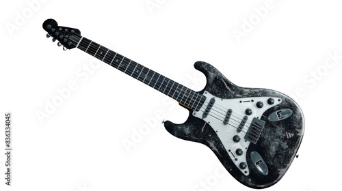 Electric guitar, black and white