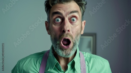 UHD 4K Image of a Shocked Man