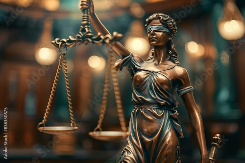 Lady justice holding scales, law symbol