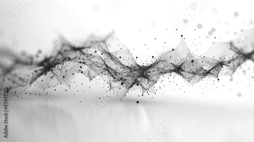 A technology abstract background with lines and dots connecting digital data and big data. Images of digital data. Modern illustration.