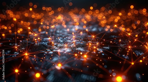 Background image of a network server on the internet of things, rendering 3D illustration, data deep learning, robot and artificial intelligence, neuron brain plexus, futuristic connection, digital