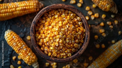 The image of dried corn used as background and illustrative material