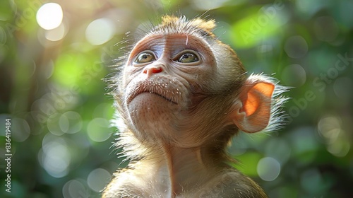 An environment in which a monkey can be seen in its natural state