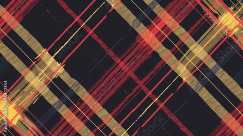 Seamless tartan design featuring a plaid pattern for printing