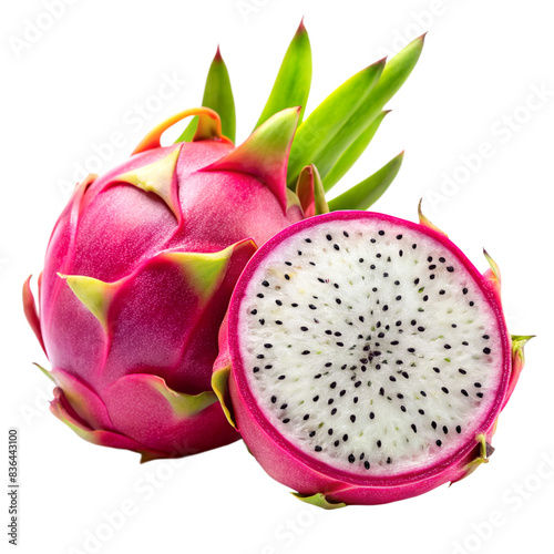 Dragonfruit isolated on transparent background - Generative AI 