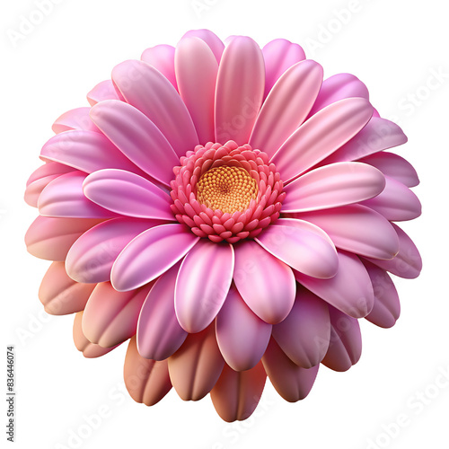 Barberton Daisy Flower Hyperrealistic Highly Detailed Isolated On Plain White Background