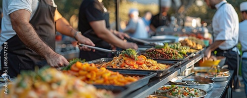 Attending an outdoor food festival with a variety of dishes