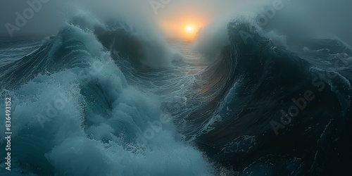 Monster Swells Biggest Waves Of the southern Ocean photo realistic camera raw HQ 