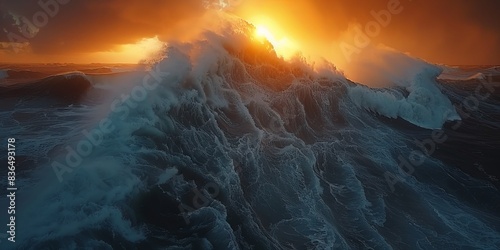 Monster Swells Biggest Waves Of the southern Ocean photo realistic camera raw HQ 