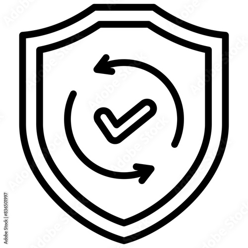 Security Sustainability Outline Icon